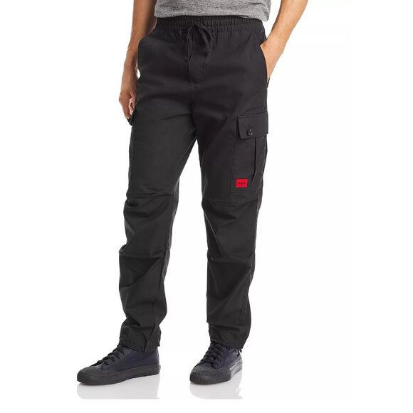 Hugo Boss Men's HUGO Garlo Trousers Cargo Pocket Performance Ripstop Pants Black - Picture 1 of 5